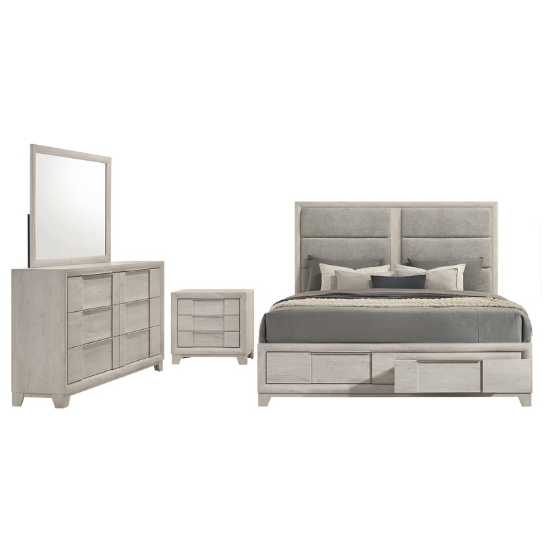 Farre 4-piece Eastern King Bedroom Set Washed Grey - 225110KE-S4