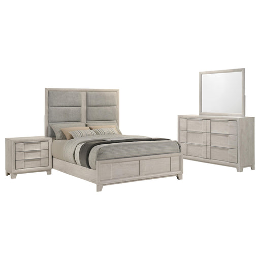 Farre 4-piece Eastern King Bedroom Set Washed Grey - 225111KE-S4