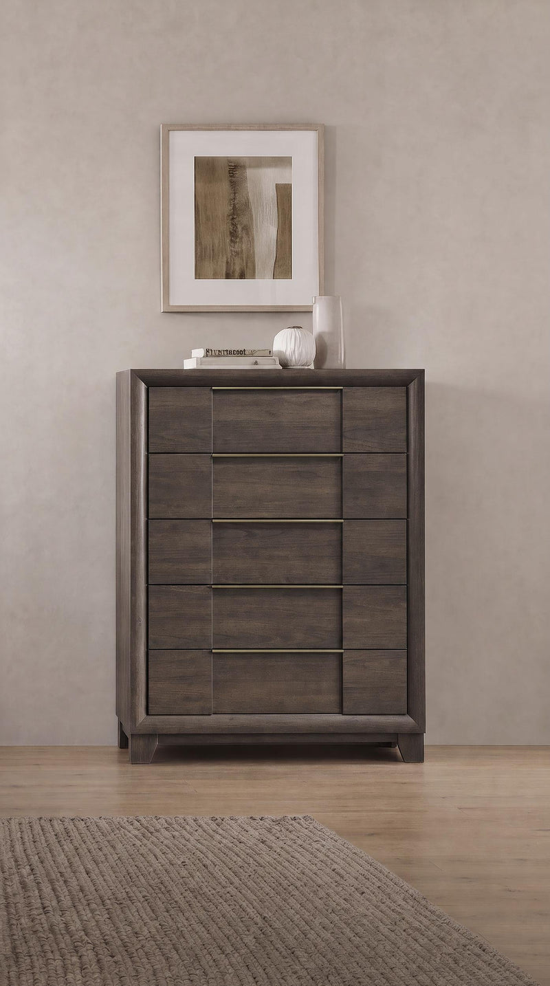 Farre 5-drawer Chest of Drawers Dark Brown - 225325