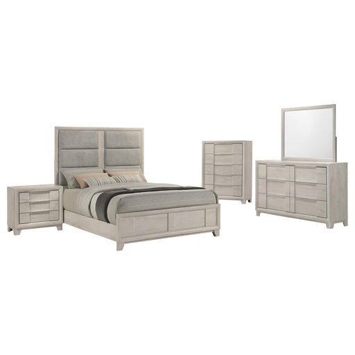 Farre 5-piece Eastern King Bedroom Set Washed Grey - 225111KE-S5