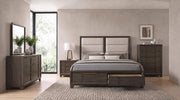 Farre 5-piece Eastern King Storage Bedroom Set Dark Brown - 225320KE-S5