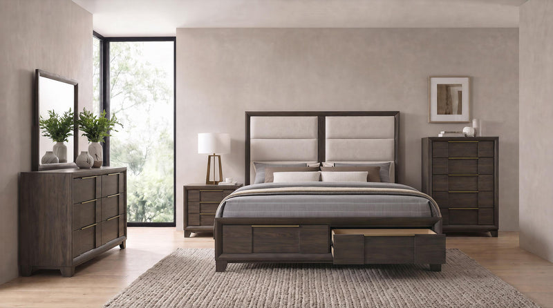 Farre 5-piece Eastern King Storage Bedroom Set Dark Brown - 225320KE-S5