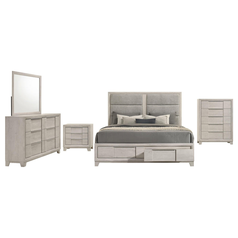 Farre 5-piece Queen Bedroom Set Washed Grey - 225110Q-S5