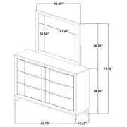 Farre 6-drawer Dresser with Mirror Dark Brown - 225323M