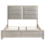 Farre Eastern King Upholstered Platform Panel Bed Washed Grey - 225111KE
