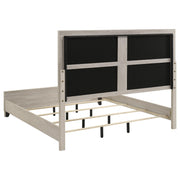Farre Eastern King Upholstered Platform Panel Bed Washed Grey - 225111KE