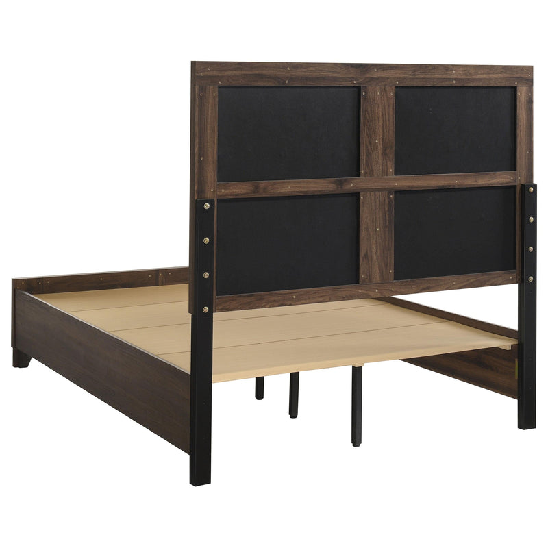 Farre Eastern King Upholstered Storage Platform Bed Dark Brown - 225320KE
