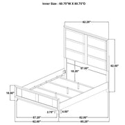 Farre Queen Upholstered Platform Panel Bed Dark Brown - 225321Q