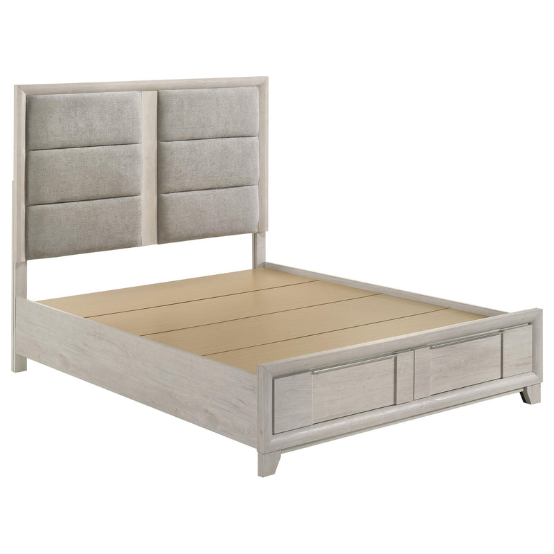 Farre Queen Upholstered Storage Platform Bed Washed Grey - 225110Q