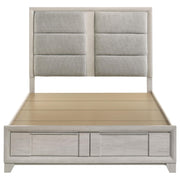 Farre Queen Upholstered Storage Platform Bed Washed Grey - 225110Q