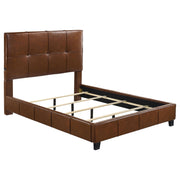 Farrell Queen Leatherette Upholstered Panel Bed Brown - 315923Q