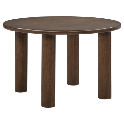 Faulkner 48-inch Round Wood Dining Table Brown Oak - 115600
