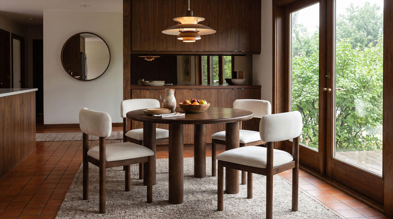 Faulkner 5-piece 48-inch Round Dining Set Cream - 115600-S5A