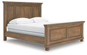 Feddinger California King Panel Bed with Mirrored Dresser and 2 Nightstands in Medium Brown - PKG022325