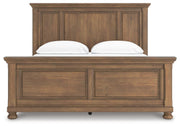 Feddinger California King Panel Bed with Mirrored Dresser and Nightstand in Medium Brown - PKG022327