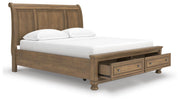 Feddinger California King Storage Sleigh Bed with Dresser in Medium Brown - PKG022346