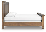Feddinger King Panel Bed with Mirrored Dresser and Chest in Medium Brown - PKG022320