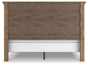Feddinger King Panel Bed with Mirrored Dresser and Chest in Medium Brown - PKG022320