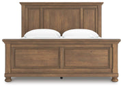 Feddinger King Panel Bed with Mirrored Dresser, Chest and Nightstand in Medium Brown - PKG022321