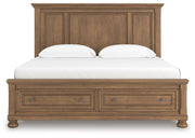 Feddinger Medium Brown King Panel Storage Bed, Dresser, Mirror, Chest and Nightstand - PCB779B17