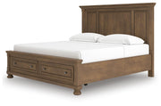 Feddinger Medium Brown King Panel Storage Bed, Dresser, Mirror, Chest and Nightstand - PCB779B17