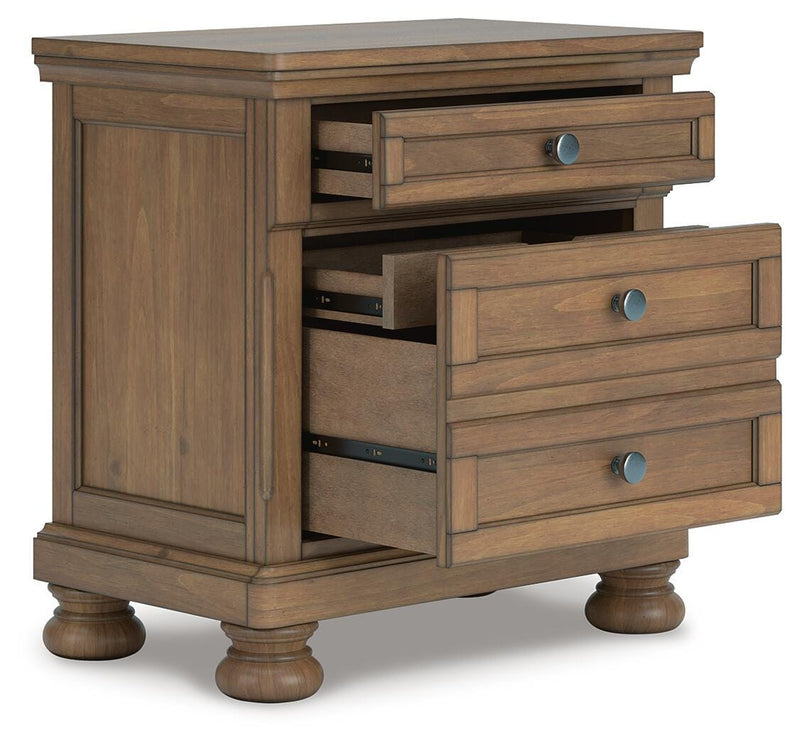Feddinger Medium Brown King Panel Storage Bed, Dresser, Mirror, Chest and Nightstand - PCB779B17
