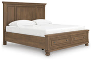 Feddinger Medium Brown King Panel Storage Bed - PCB779B12