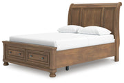 Feddinger Medium Brown Queen Storage Sleigh Bed - PCB779B4