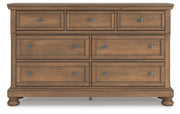 Feddinger Queen Panel Bed with Dresser and Nightstand in Medium Brown - PKG022307