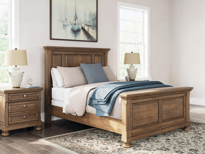 Feddinger Queen Panel Bed with Dresser and Nightstand in Medium Brown - PKG022307