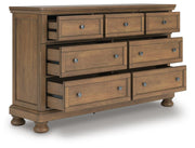 Feddinger Queen Panel Bed with Dresser and Nightstand in Medium Brown - PKG022307