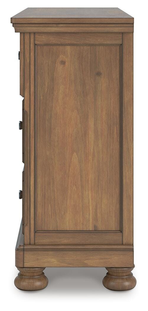 Feddinger Queen Panel Bed with Dresser in Medium Brown - PKG022306