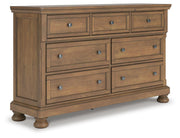 Feddinger Queen Panel Bed with Dresser in Medium Brown - PKG022306