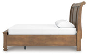Feddinger Queen Storage Sleigh Bed with Dresser and Nightstand in Medium Brown - PKG022315