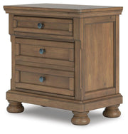 Feddinger Queen Storage Sleigh Bed with Dresser and Nightstand in Medium Brown - PKG022315