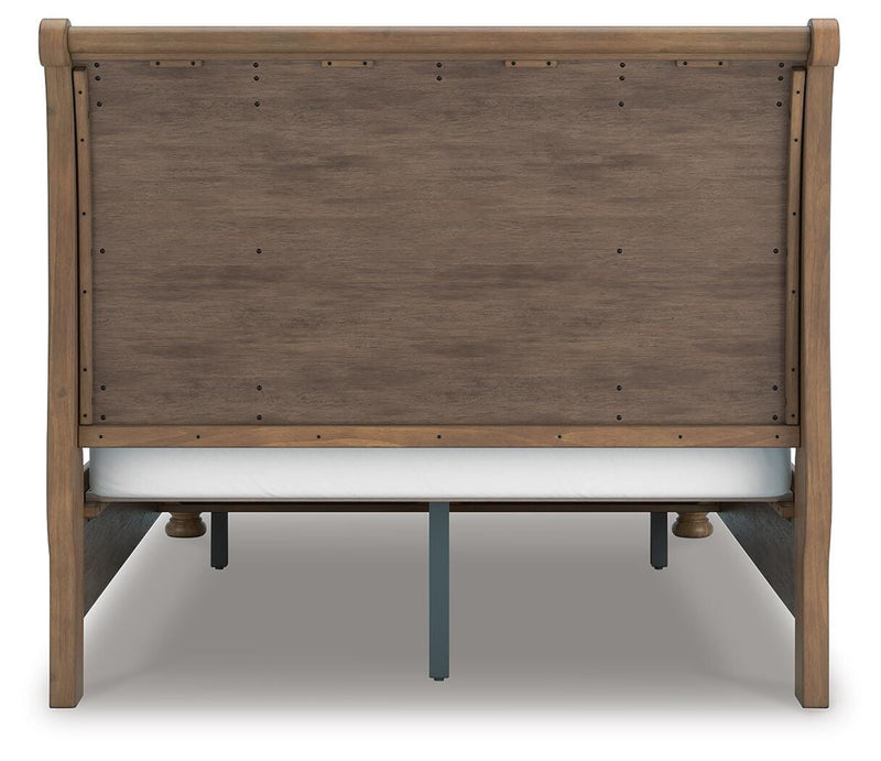 Feddinger Queen Storage Sleigh Bed with Dresser in Medium Brown - PKG022314