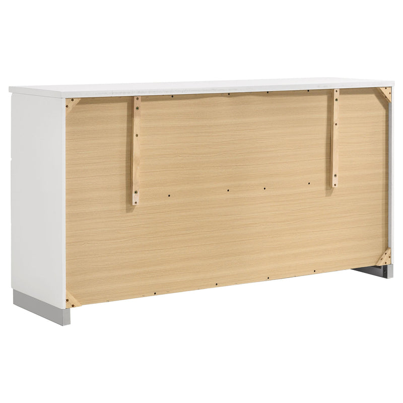 Felicity 4-piece Eastern King Bedroom Set White High Gloss - 203500KE-S4