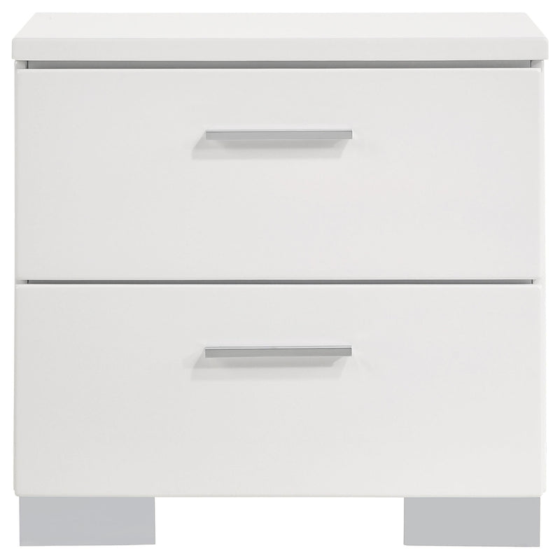Felicity 4-piece Eastern King Bedroom Set White High Gloss - 203500KE-S4