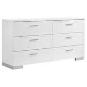 Felicity 4-piece Full Bedroom Set White High Gloss - 203500F-S4L