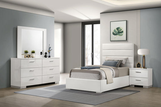 Felicity 4-piece Twin Bedroom Set White High Gloss - 203511T-S4