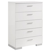 Felicity 5-piece California King Bedroom Set White Gloss - 203500KW-S5L