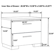 Felicity 5-piece Eastern King Bedroom Set White High Gloss - 203511KE-S5