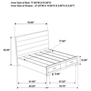 Felicity 5-piece Eastern King Platform Bedroom Set White - 203510KE-S5
