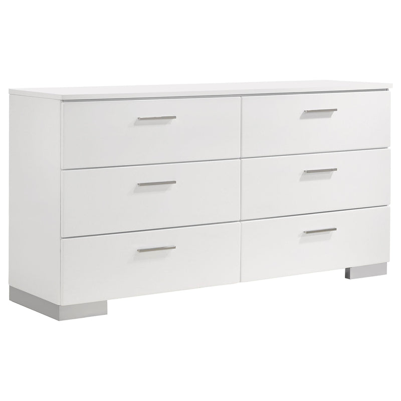 Felicity 5-piece Eastern King Platform Bedroom Set White - 203510KE-S5
