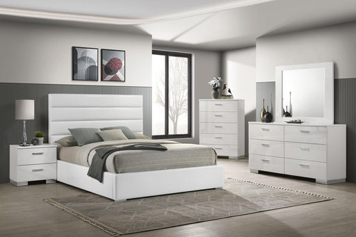 Felicity 5-piece Queen Bedroom Set White High Gloss - 203511Q-S5