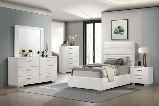 Felicity 5-piece Twin Bedroom Set White High Gloss - 203511T-S5