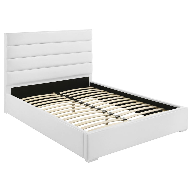 Felicity 53-inch Upholstered Eastern King Platform Bed White - 203511KE