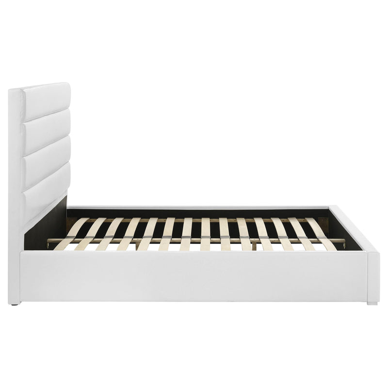 Felicity 53-inch Upholstered Eastern King Platform Bed White - 203511KE