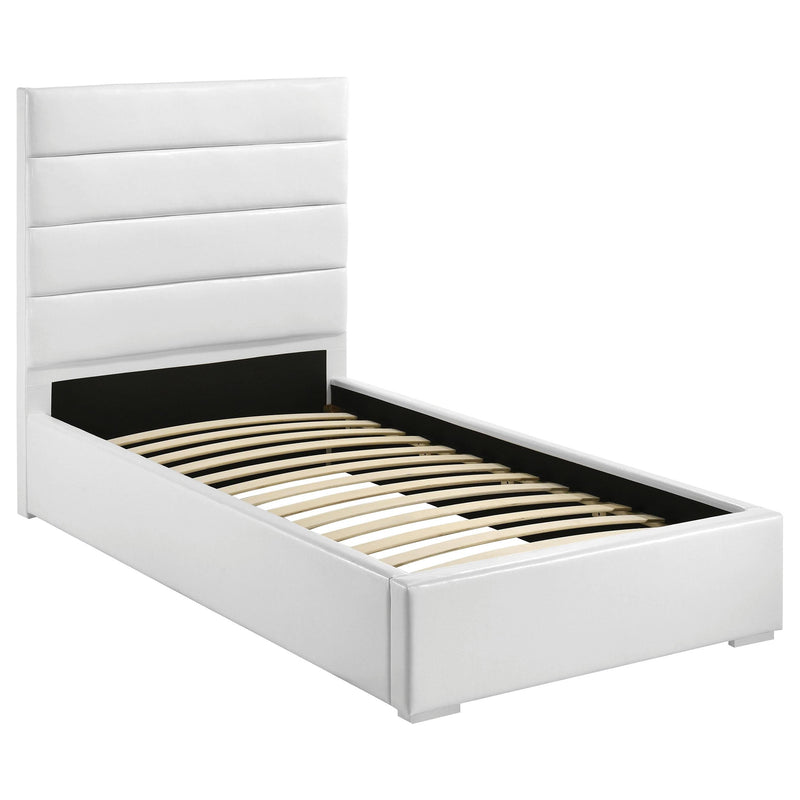 Felicity 53-inch Upholstered Twin Platform Bed White - 203511T