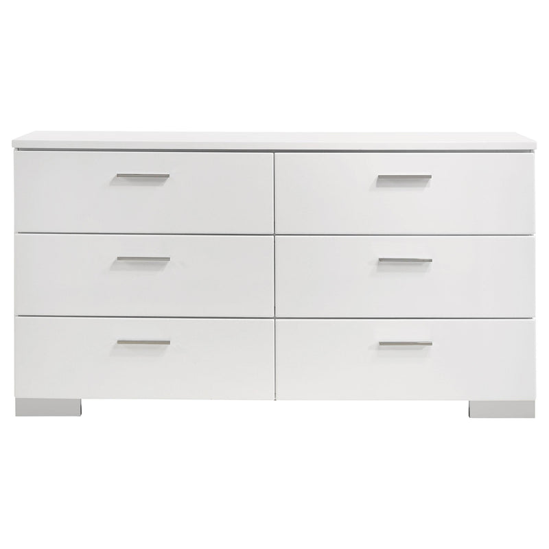 Felicity 6-piece California King Bedroom Set White Gloss - 203500KW-S6